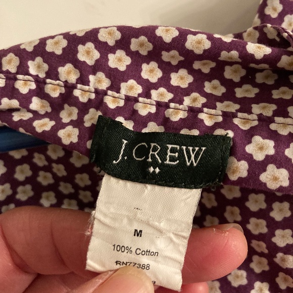 J Crew Factory Floral Purple Daisy blouse shirt M - Picture 2 of 2